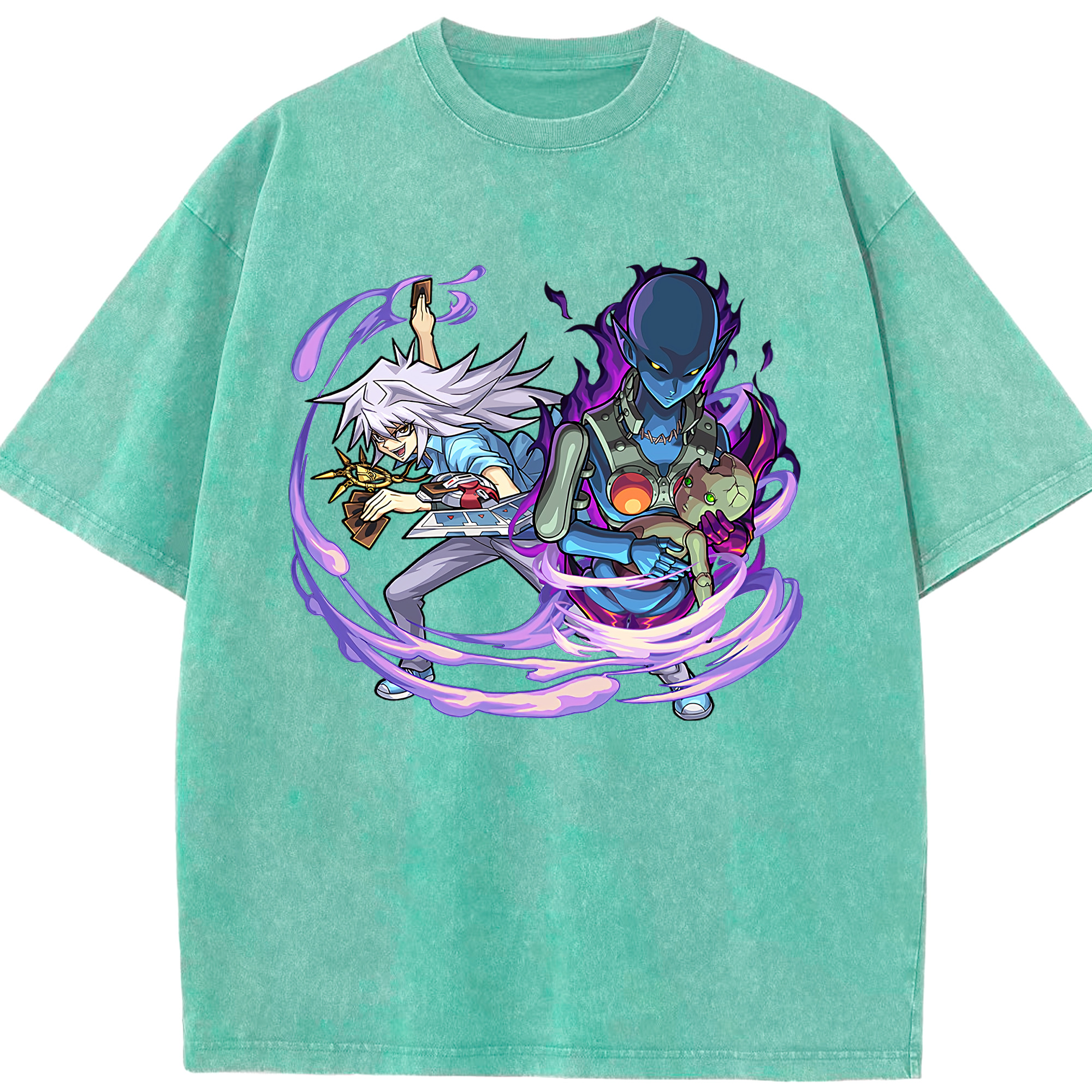 （画像用） 遊☆戯☆王 Yu-Gi-Oh! 綿100% ヴィンテージ風 半袖Tシャツ（フロントプリント）